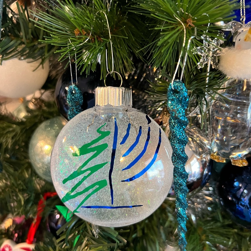 Two traditions Christmas Hanukkah ornament
